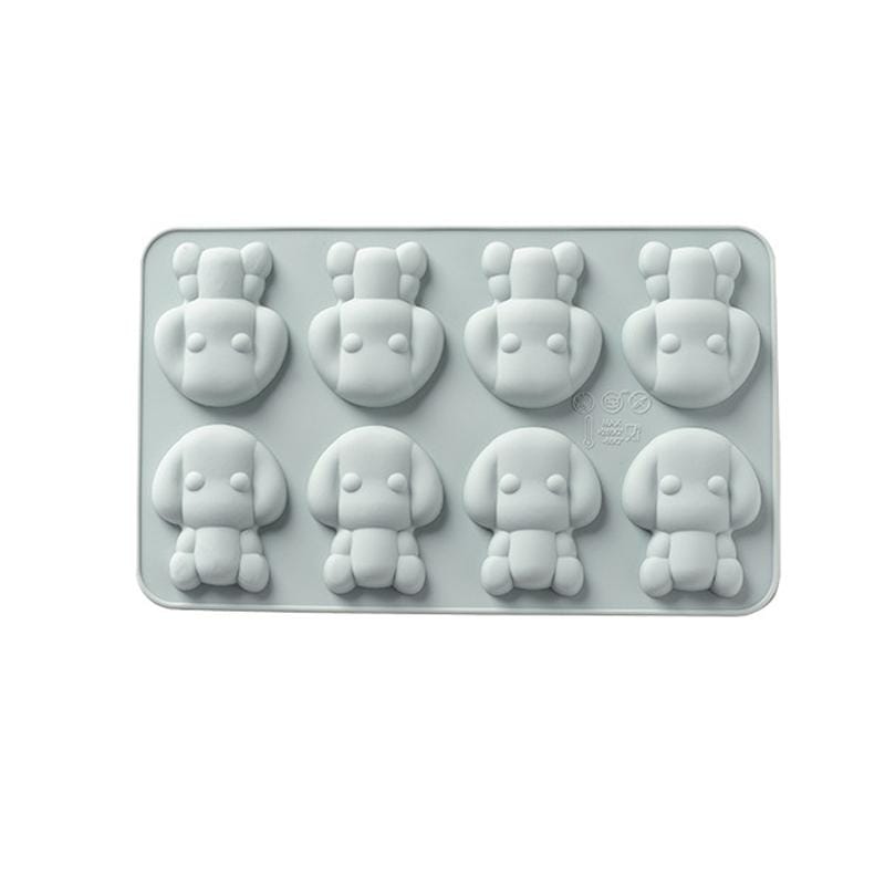 6 PCS Cartoon Puppy Silicone Cake Mold Chocolate Biscuit Baking Mould Ice Making Mold (Pink)