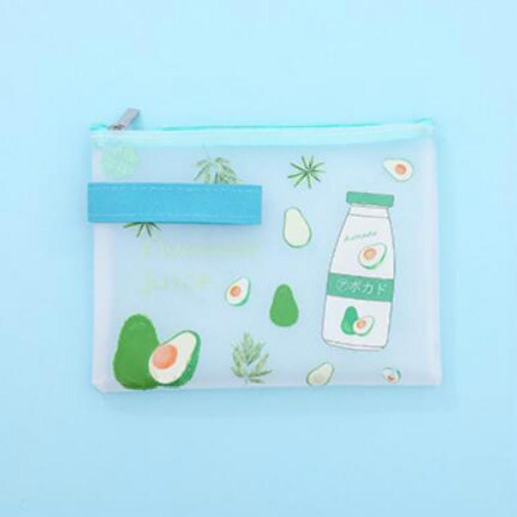 L0028 Avocado TPU File Bag Storage Folder Waterproof Papers Portfolio Student Stationery, Size:S (Leaf)