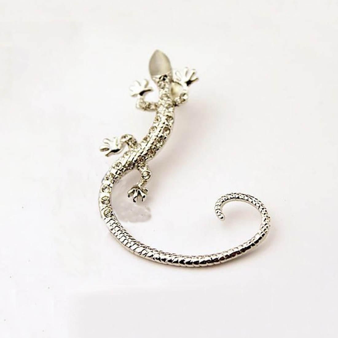 Women Fashion Elegant Charming Lizard Design Earrings (Silver)