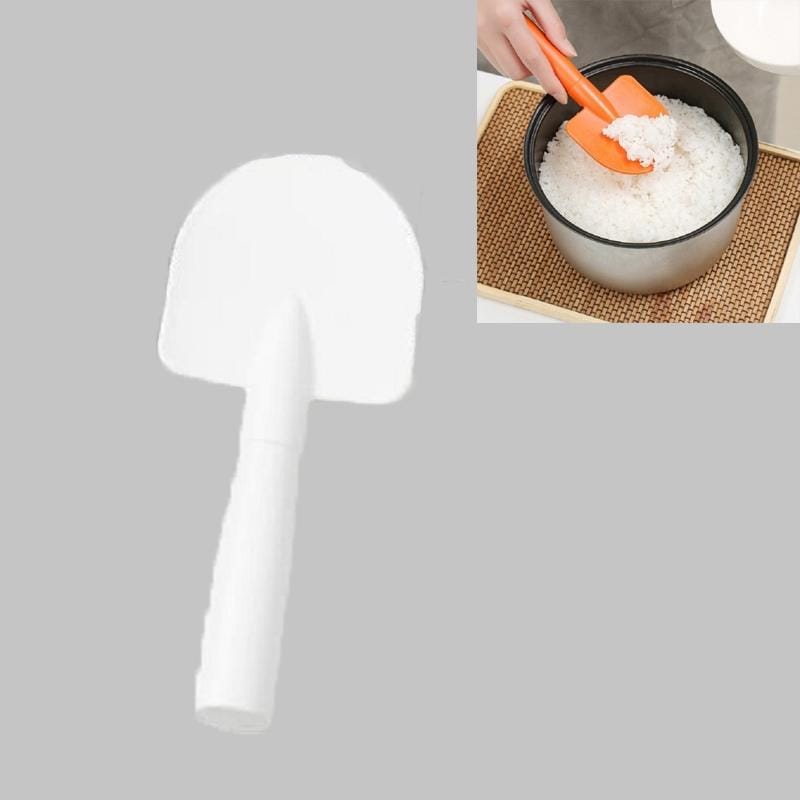 6 PCS Creative Shovel Shape Household Spoon Plastic Mixing Rice Spoon (White)