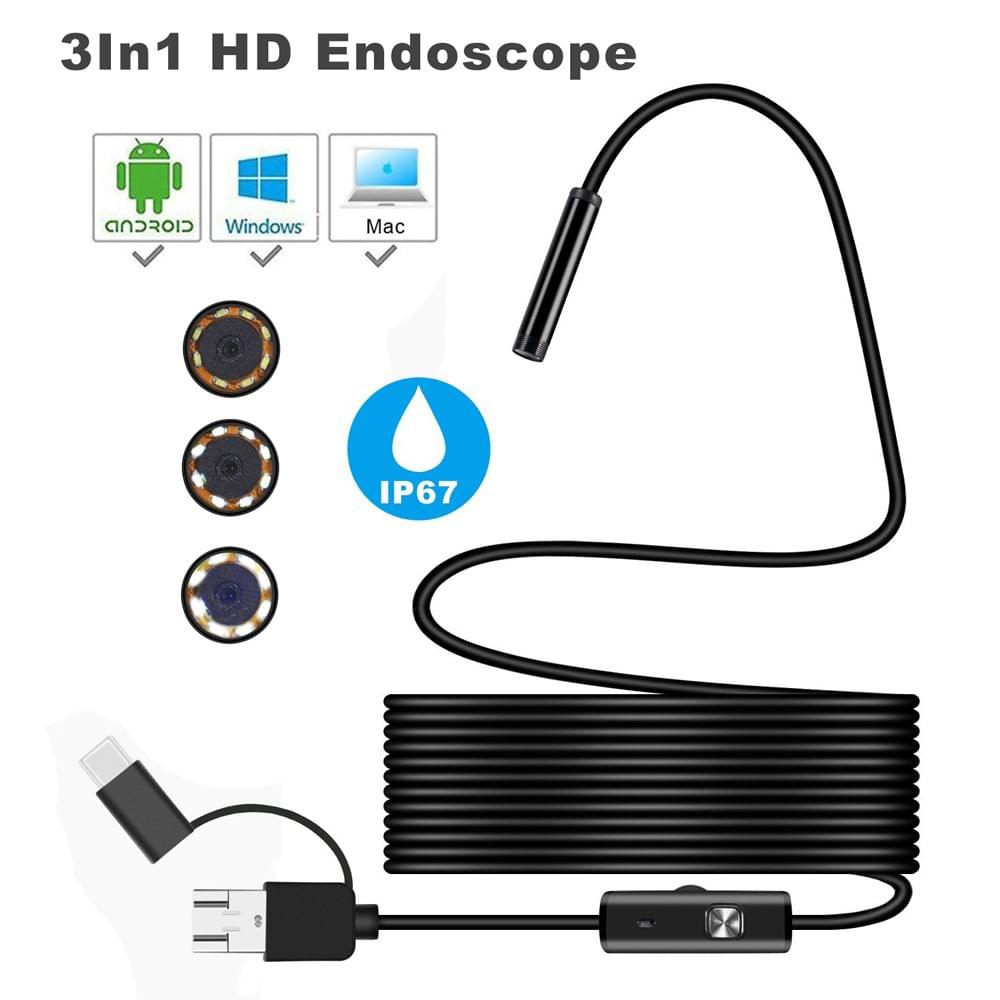 Wireless 3 in 1 Waterproof USB Port  8mm Visual Lens Mini - 5