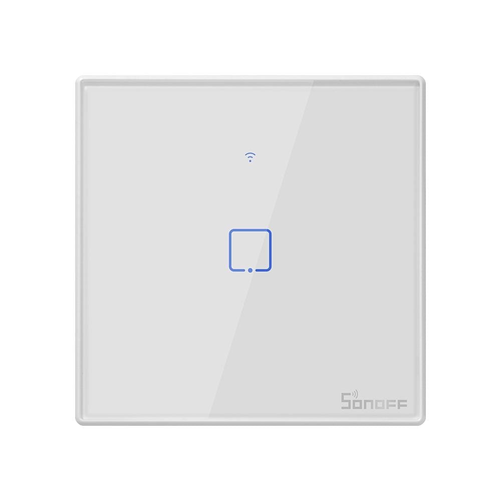 Sonoff T2 Touch 86mm Tempered Glass Panel Wall Switch Smart Home Light Touch Switch, Compatible with Alexa and Google Home, AC 100V-240V, EU Plug