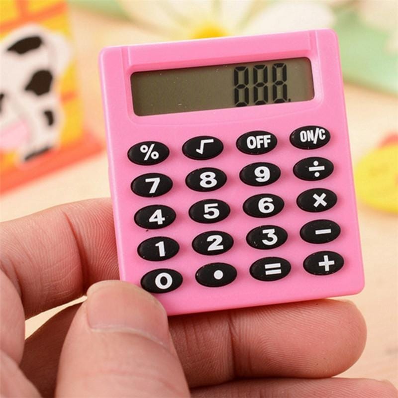 Pocket Cartoon Mini Calculator Candy Colors Handheld Coin Batteries Calculation Tool (Color Radom Delivery)