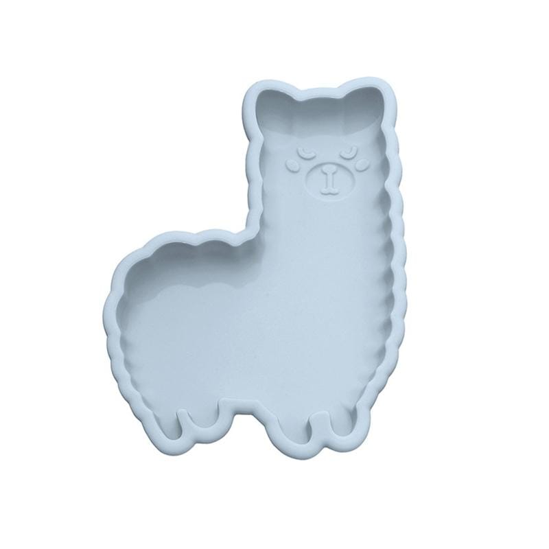 6 PCS Cartoon Animal Shape Silicone Non-cut high Temperature Baking Cake Mold, Style:Alpaca (Pink)