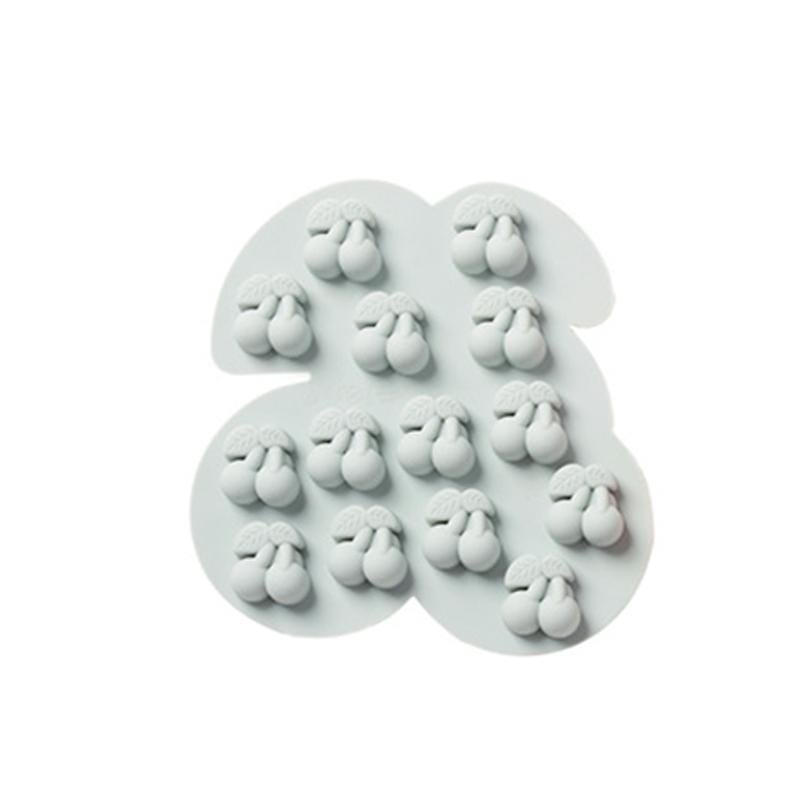 4 PCS Cherry Fruit Ice Tray Silicone Mold Cake Chocolate Candy Mold DIY Baking Mold (Blue)