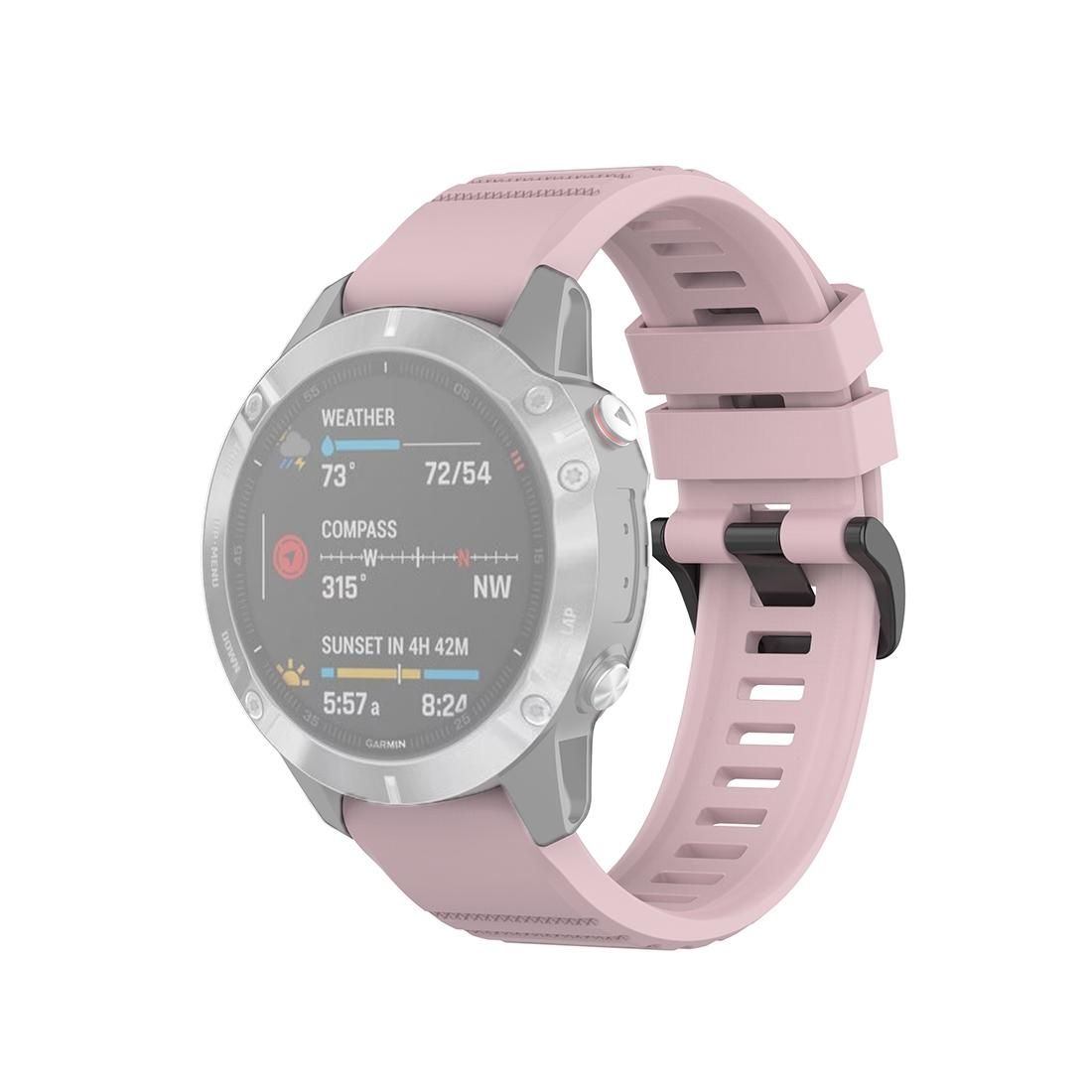 For Garmin Fenix 6 22mm Quick Release Official Texture Wrist Strap Watchband with Plastic Button (Rose Pink)