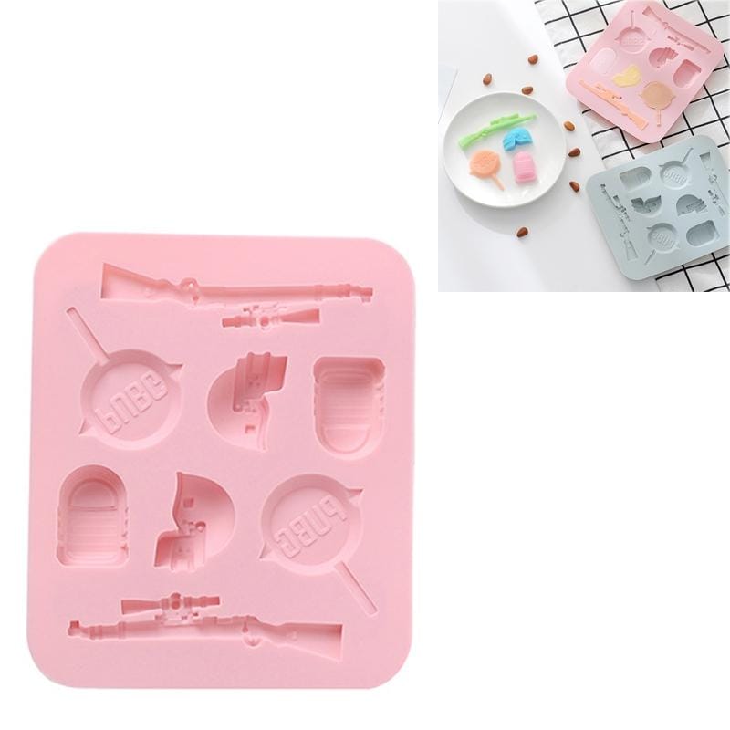 4 PCS Creative Toys Shape Ice Cream Silicone Mold Chocolate Candy Cake DIY Baking Tools (Pink)