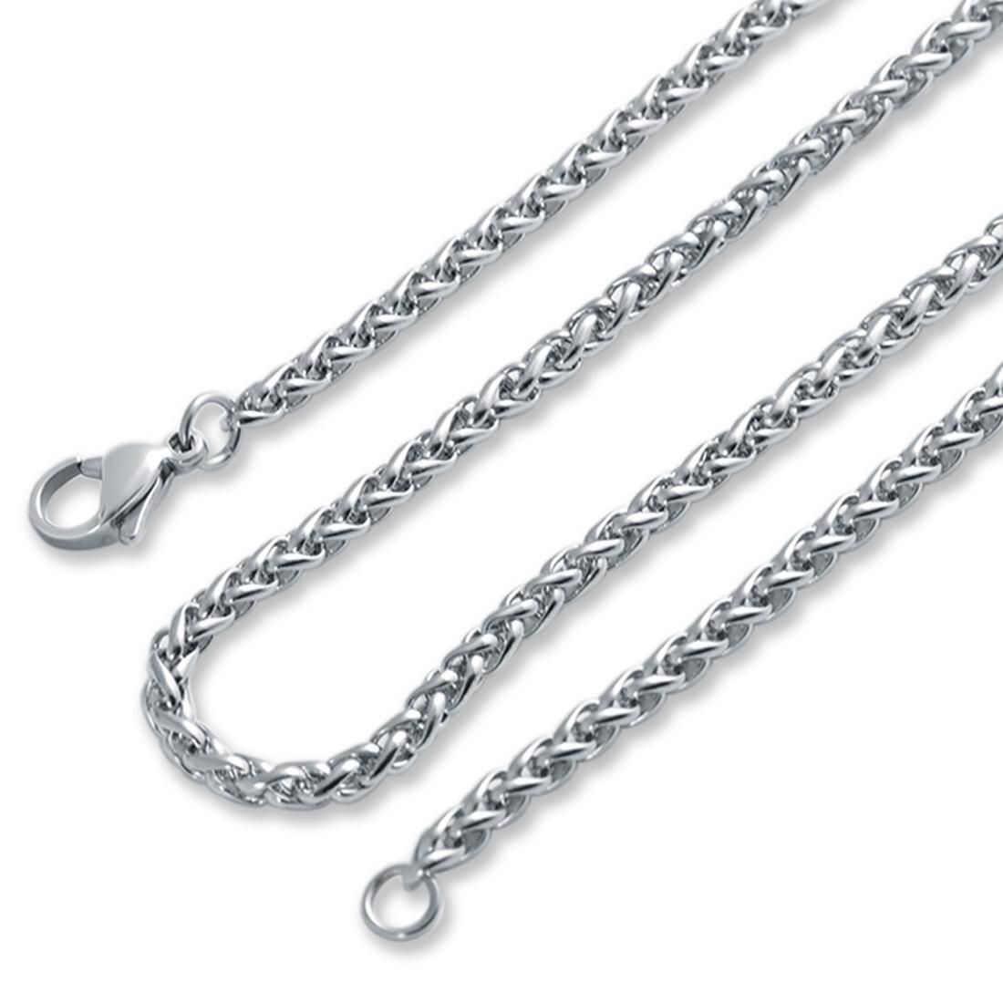 Mens Jewelry Hip Hop Punk 2.5mm Stainless Steel Choker Round Chain Necklace, Length: 45cm / 18 inch