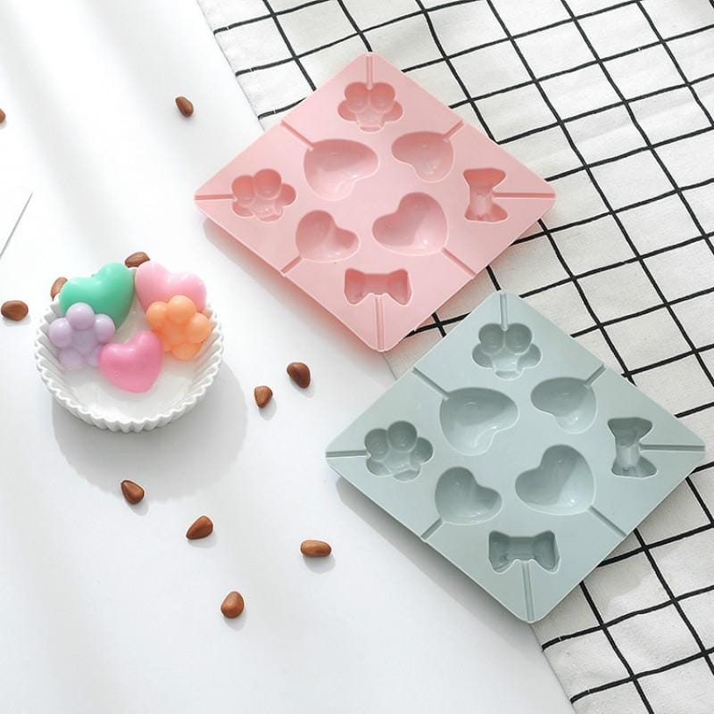 6 PCS Bowknot Love Silicone Lollipop Mold Easy to Clean DIY Baking Mold (Pink)