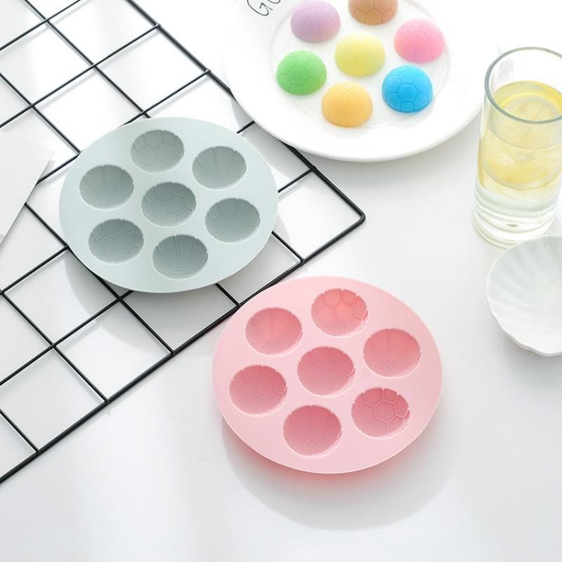 6 PCS Ball Shape Chocolate Cake Decoration Silicone Mold Ice Tray Mold (Blue)