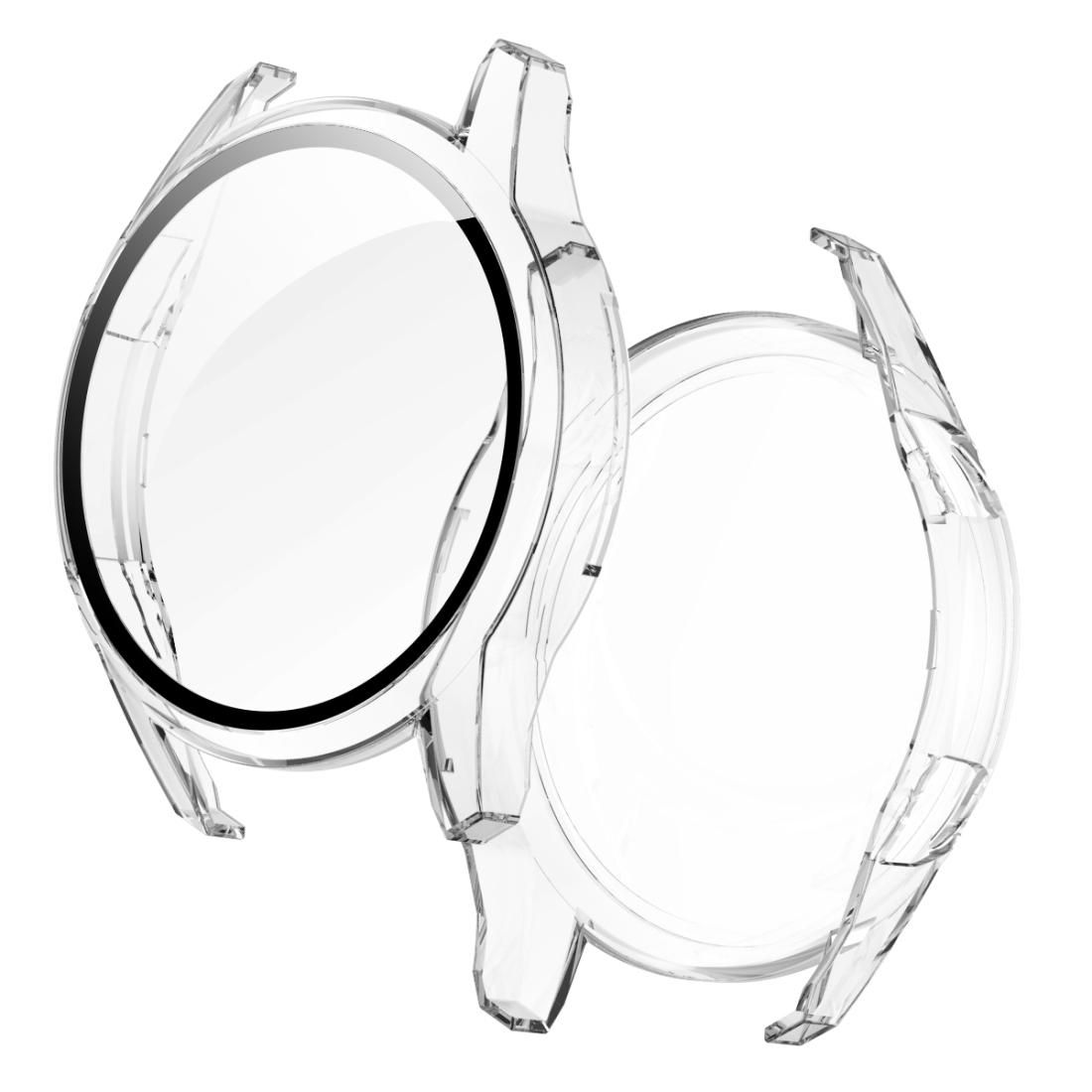 2 in 1  Tempered Glass Screen Protector + Fully Plating PC Case, Size:For Huawei Watch GT2 46mm (Transparent)