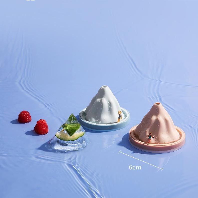 3 PCS Snow Mountain Ice Cube Mould Food Grade Silicone Ice Tray Ice Making Mould with Funnel (Pink)