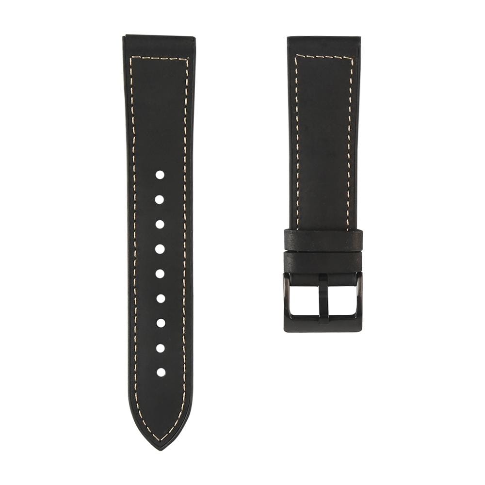 TPU + Leather Replacement Strap Watchband, Size:For Samsung Galaxy Watch 3 45mm (Black)