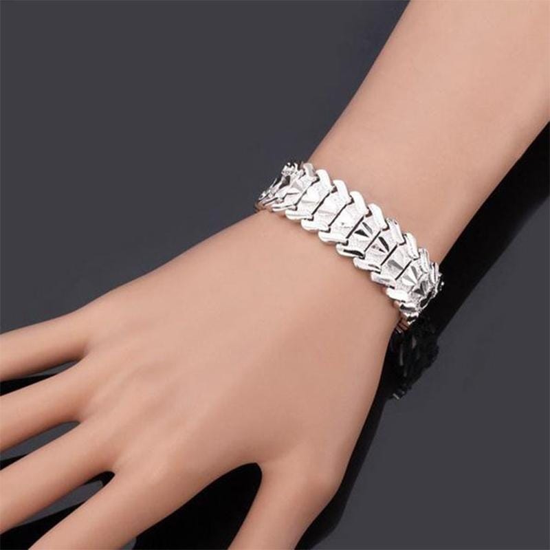 Fashion Brass Gold-plated Heart Bracelet Jewelry, Size: S (Silver)