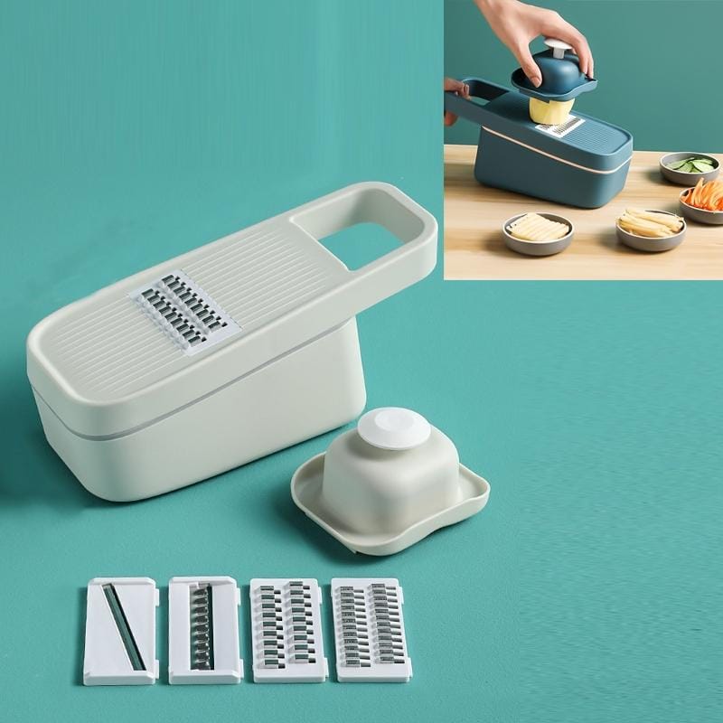 Multifunctional Vegetable Cutter Household Stainless Steel Wire Grater Potato Slicer Grater (Gray)