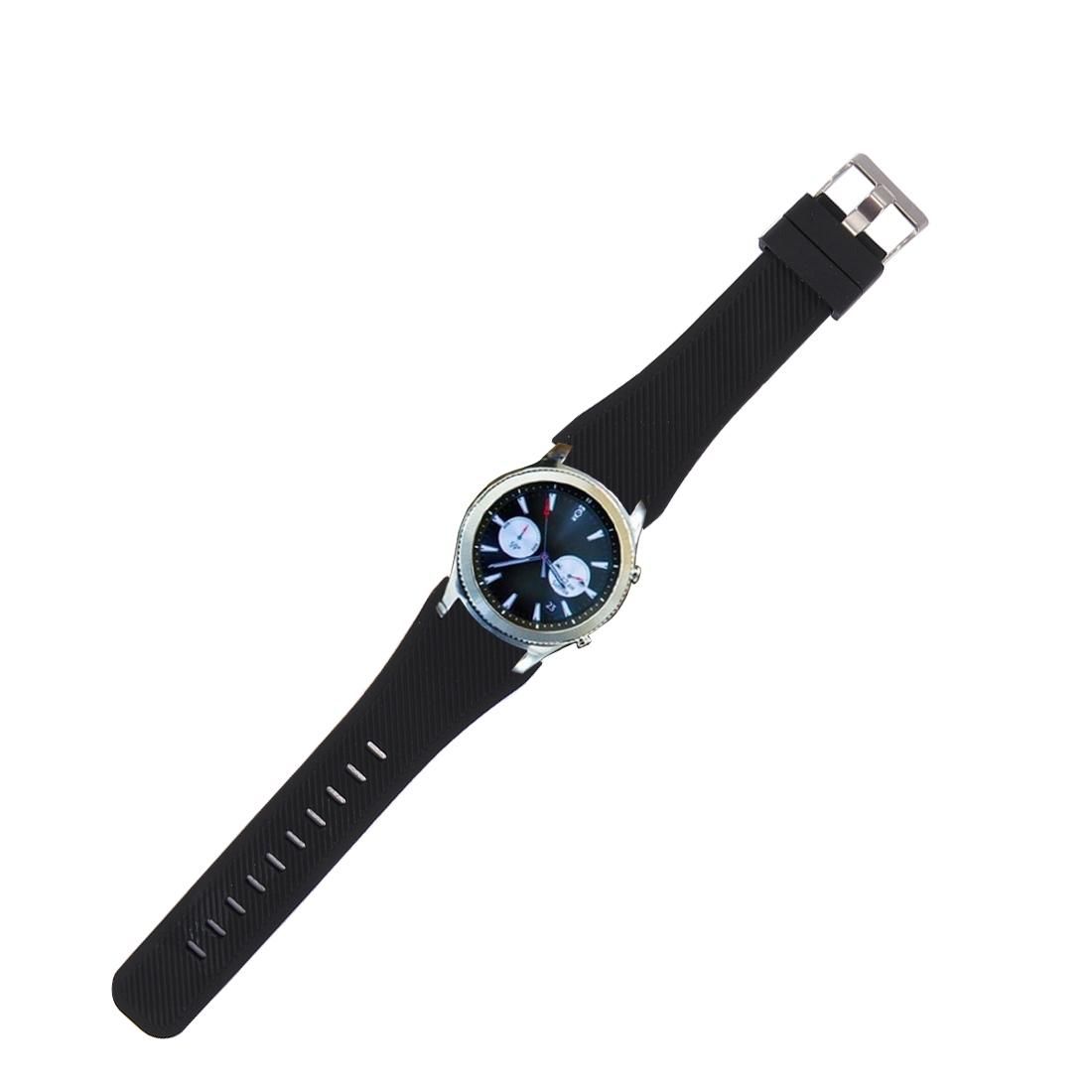 For Samsung Gear S3 Classic Smart Watch Silicone Watchband, Length: about 22.4cm (Black)