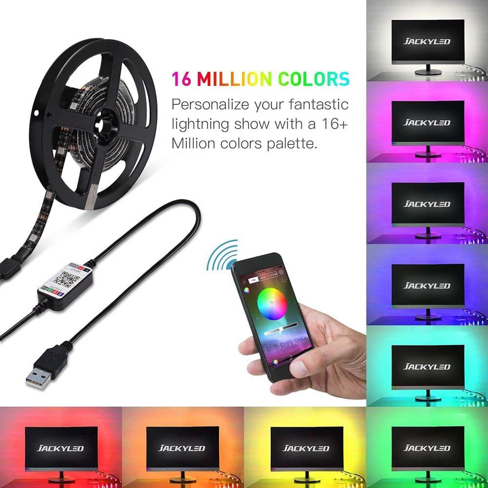 2m LED Color Changing Strip Lights LED TV Backlight USB RGB