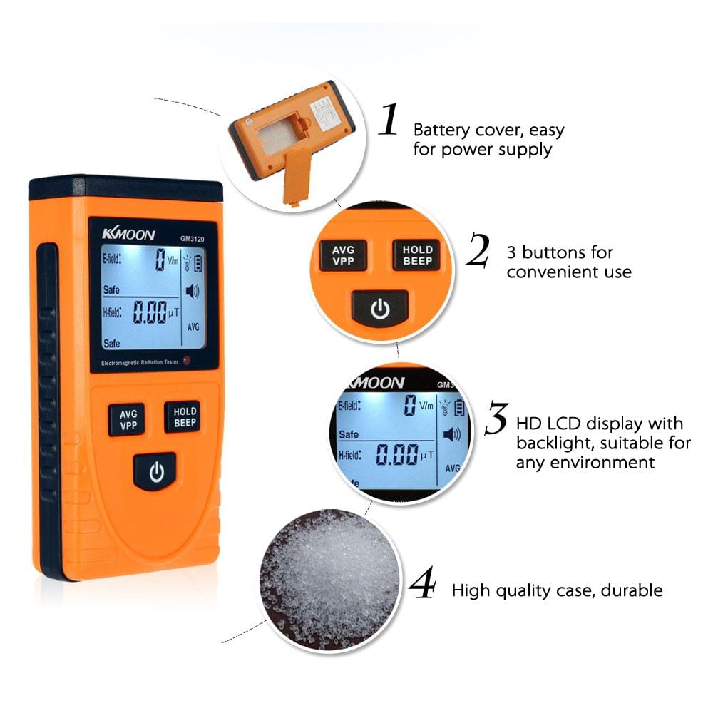 KKmoon Digital LCD Electromagnetic Radiation Detector Meter