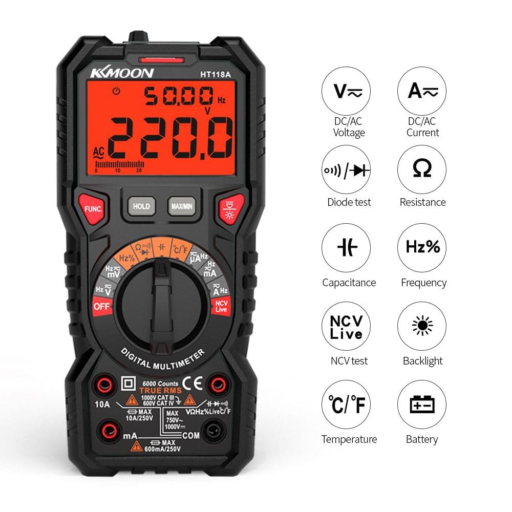 KKmoon HT118A Digital Multimeter Auto Range Multi-meter 6000