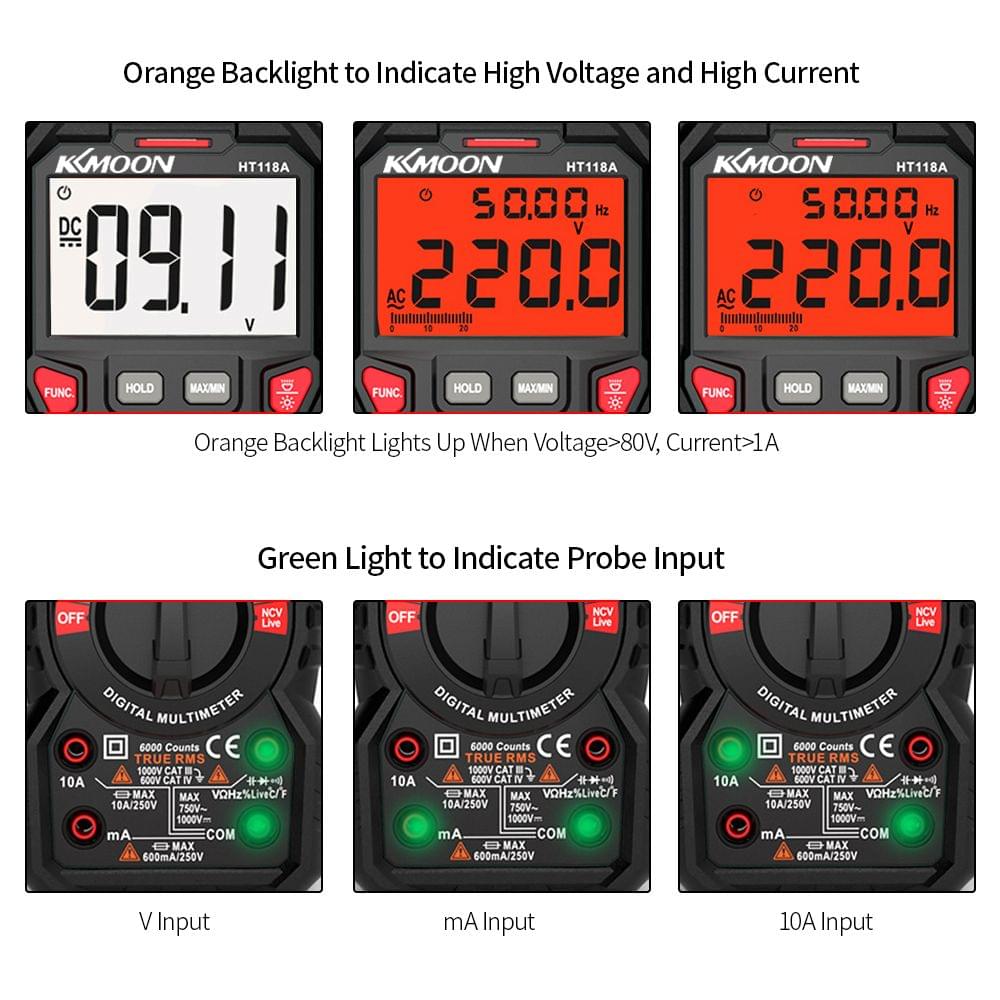 KKmoon HT118A Digital Multimeter Auto Range Multi-meter 6000