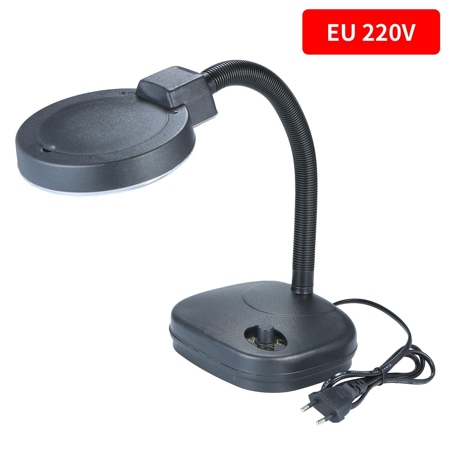 Bench Magnifier 10x/5x 3/8 Diopter Flexible Gooseneck LED - EU Plug