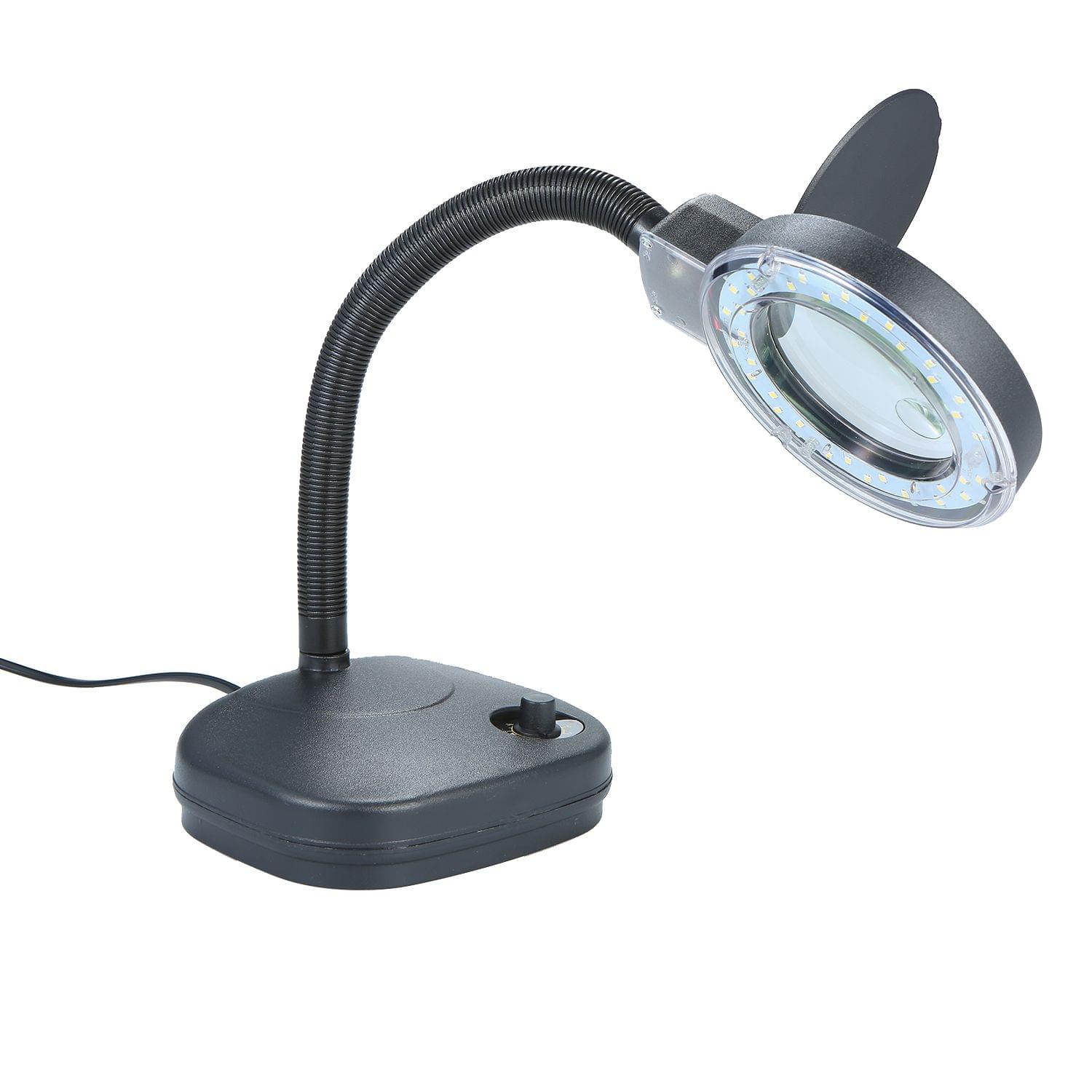 Bench Magnifier 10x/5x 3/8 Diopter Flexible Gooseneck LED - EU Plug