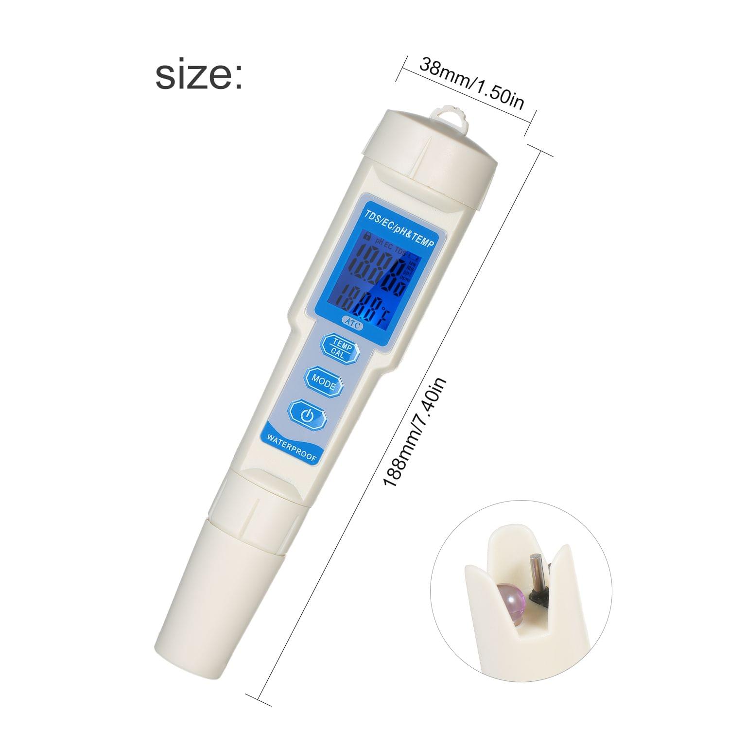 4-in-1 Water Quality Tester Pen Waterproof Water Quality