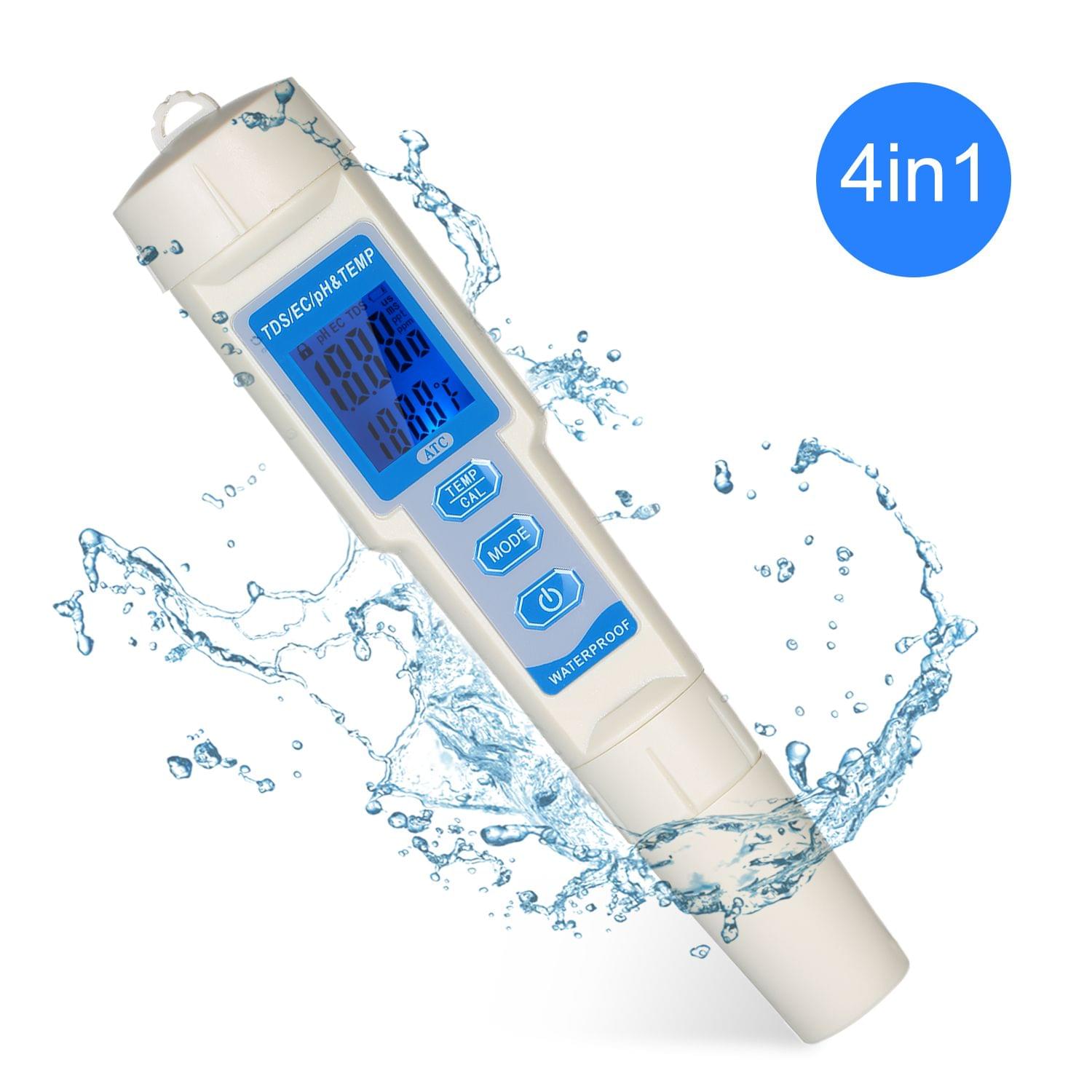 4-in-1 Water Quality Tester Pen Waterproof Water Quality