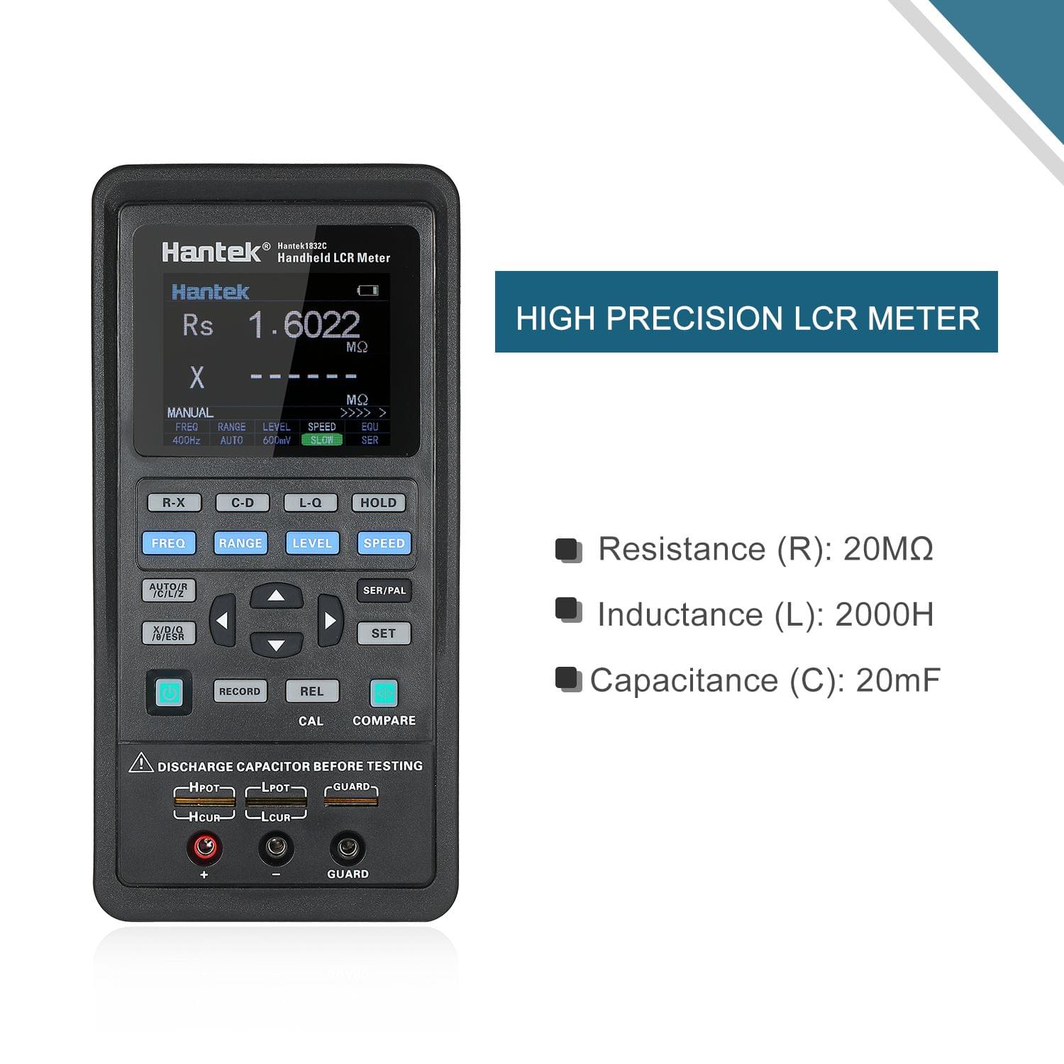 Hantek 1832C Handheld LCR Meter LCR High Precision Tester - EU Plug