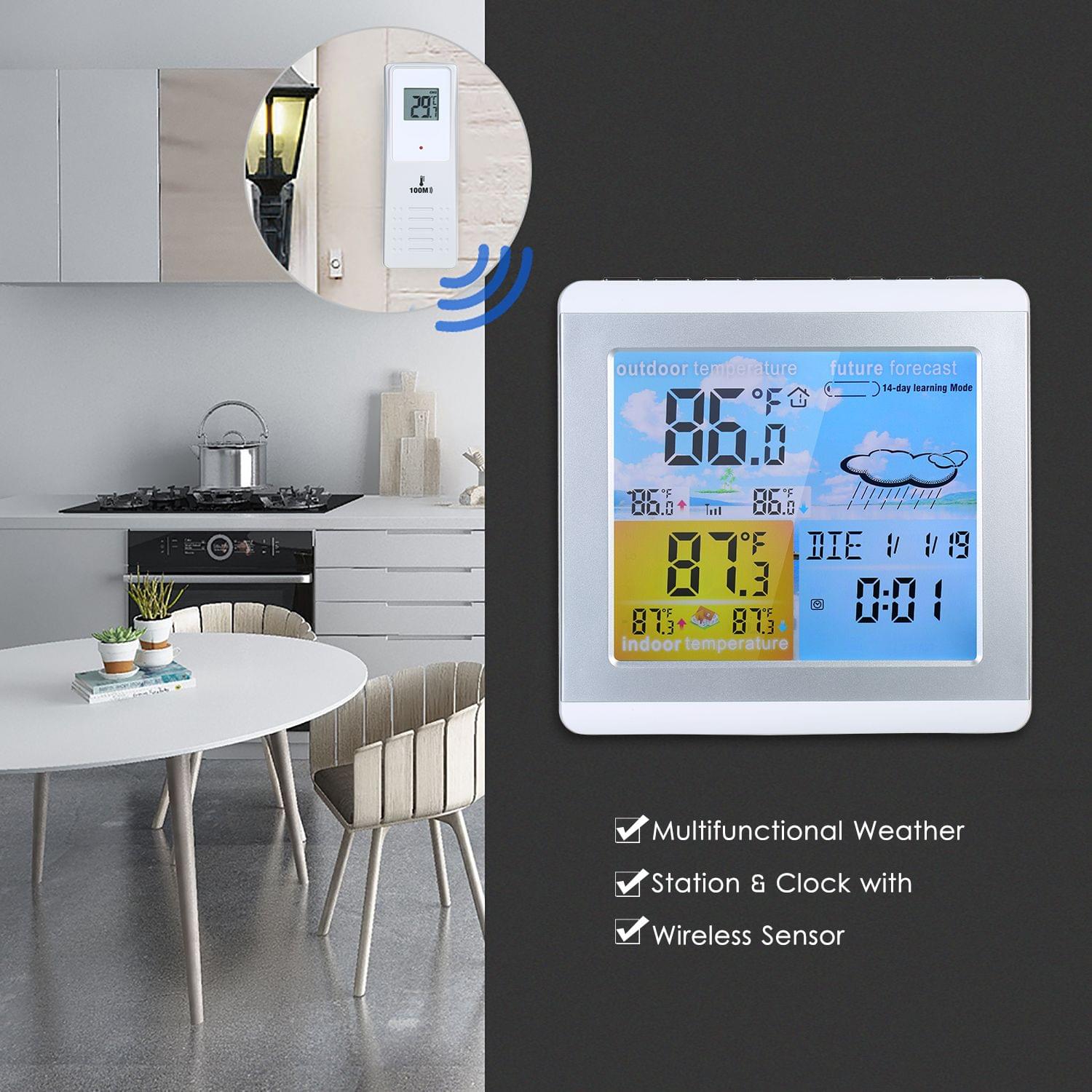 Digital Thermometer Indoor & Outdoor Temperature Monitor - EU Plug