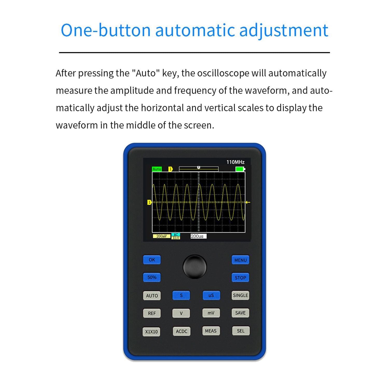 DSO1C15 Professional Digital Oscilloscope 500MS/s Sampling