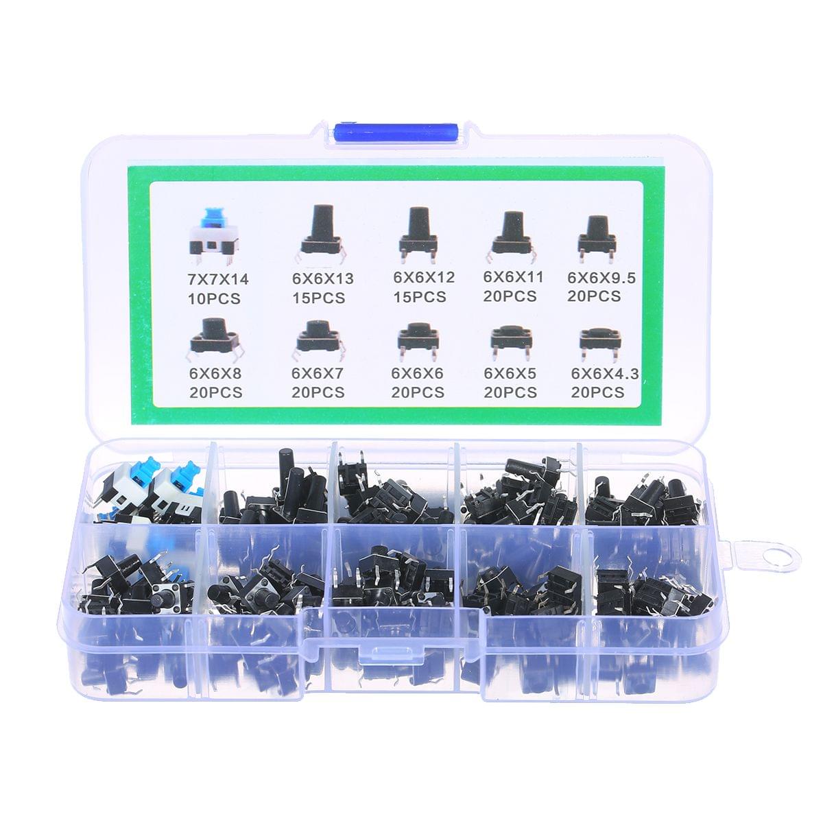 180PCS Tactile Push Button Switch Micro Momentary Tact