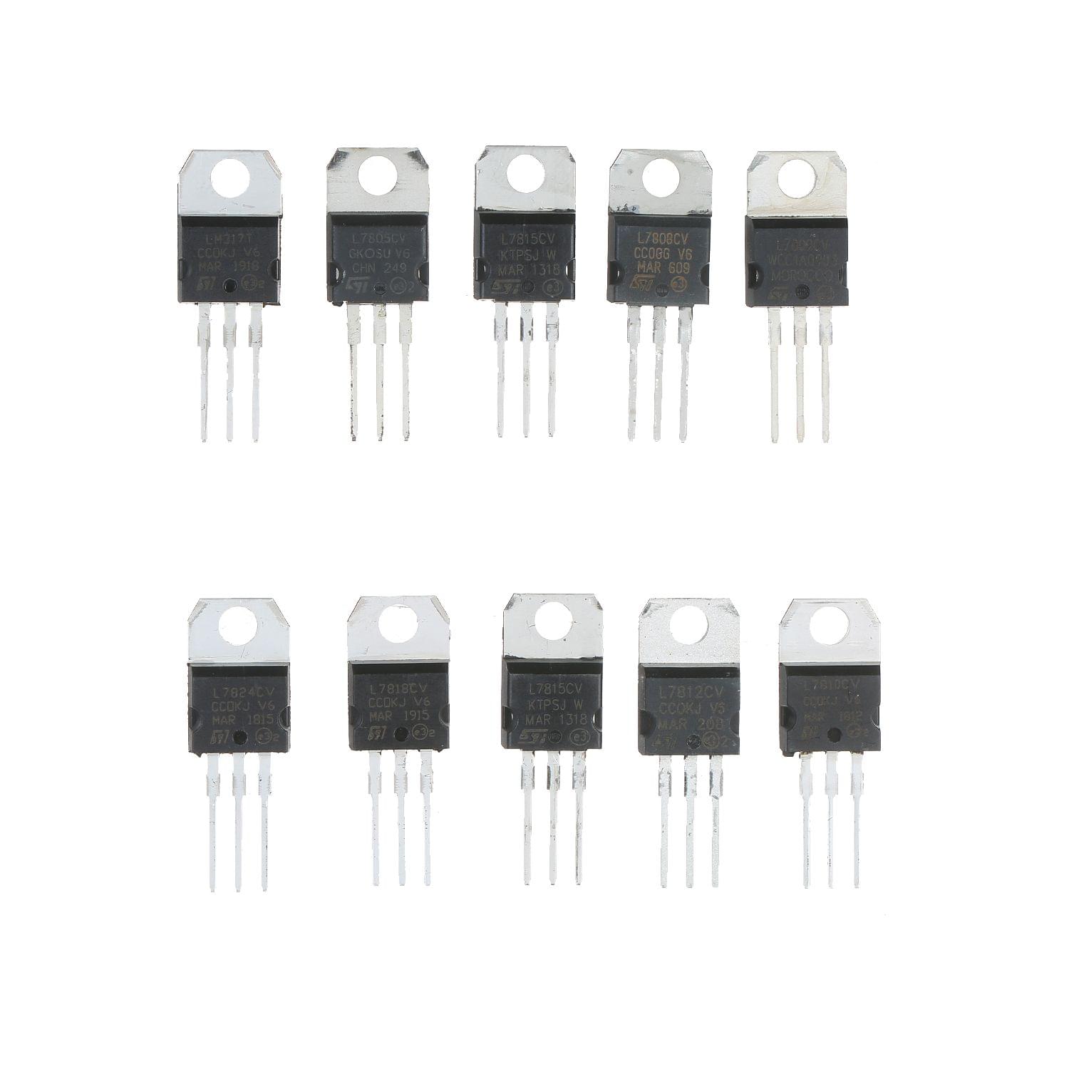 10 Values 50pcs Voltage Regulator Transistor Assortment Kit