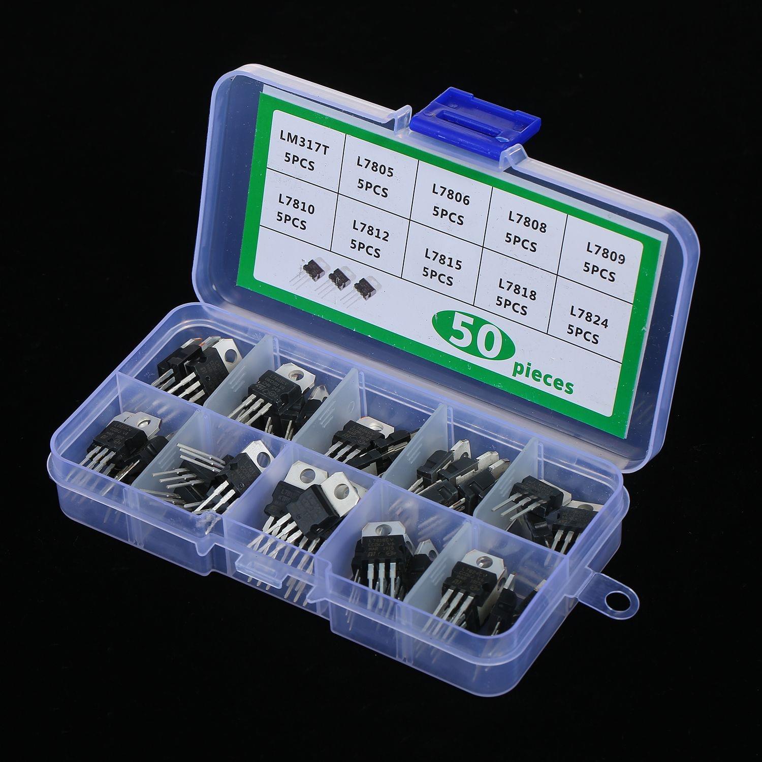10 Values 50pcs Voltage Regulator Transistor Assortment Kit