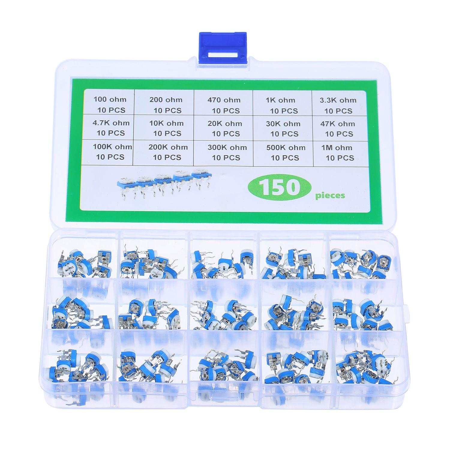 150PCS 15 Values RM065 Trimming Potentiometer Variable