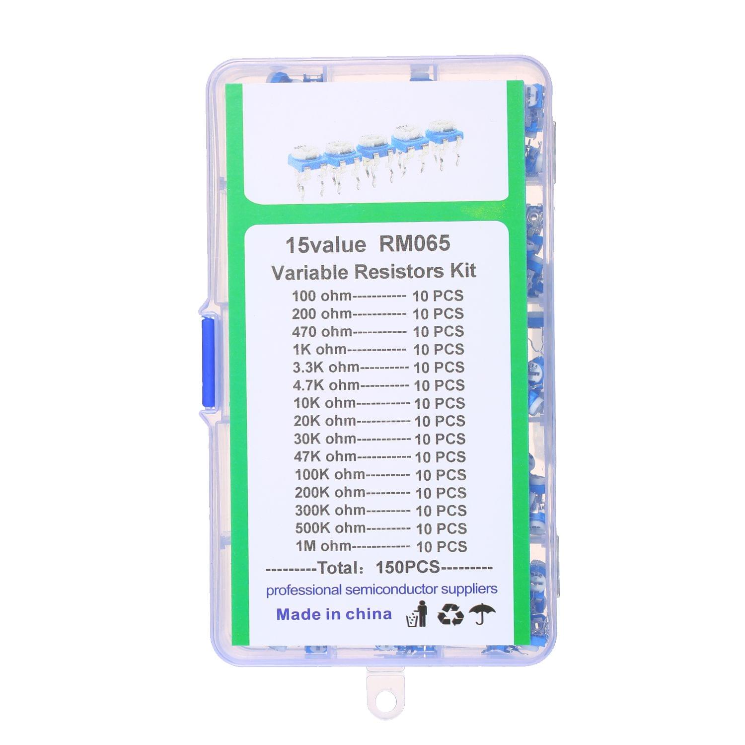 150PCS 15 Values RM065 Trimming Potentiometer Variable