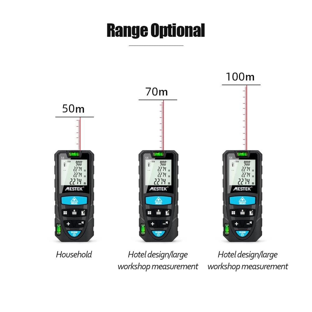 MESTEK Portable Handheld Digital Laser Rangefinder 70m - 70m