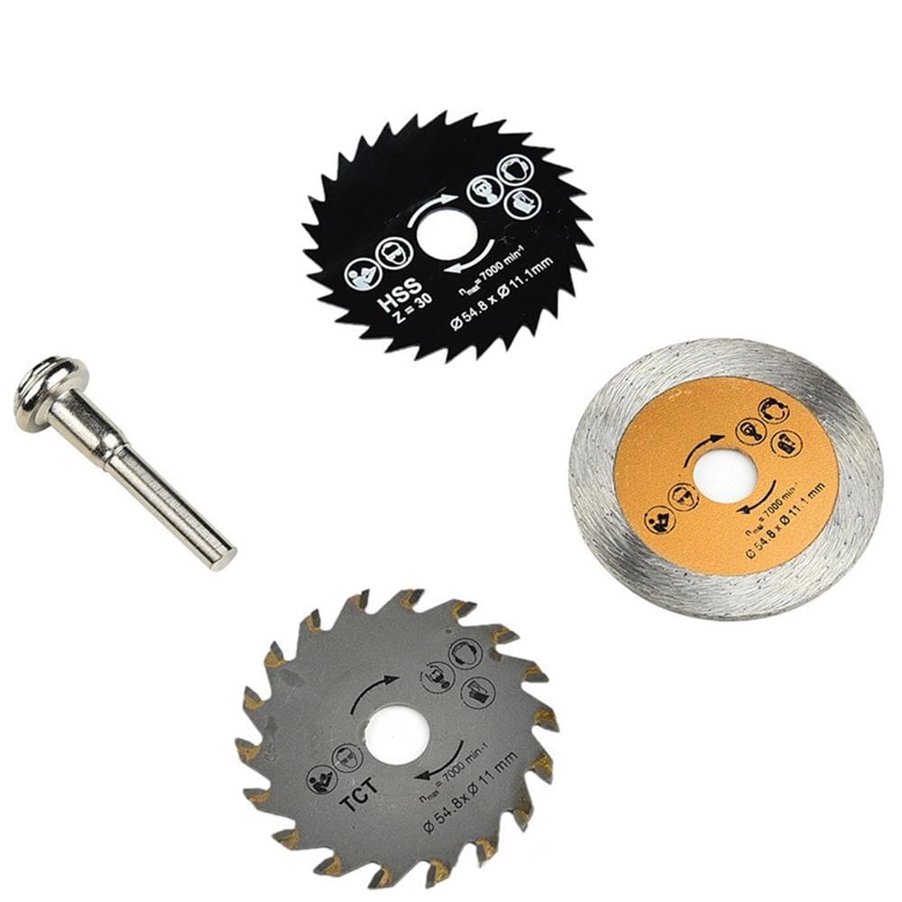 3pcs Circular Saw Blade Set 54.8mm HSS Mini Wood Cutting