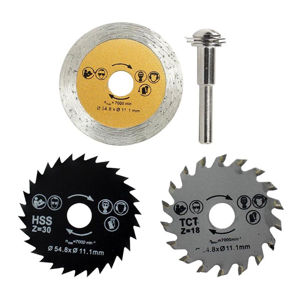 3pcs Circular Saw Blade Set 54.8mm HSS Mini Wood Cutting