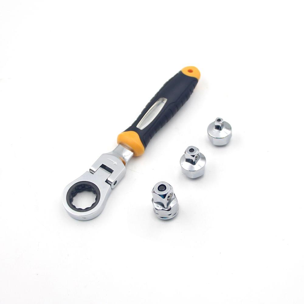 3-in-1 180 Degree Ratchet Wrench Quick Sleeve Connector Flip