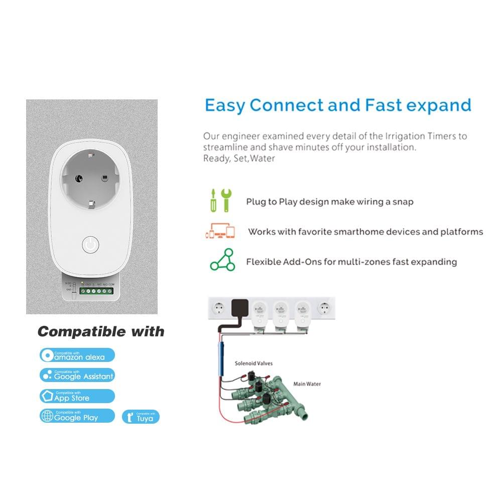 Smart Irrigation WiFi Timer Automatic Lawn Sprinkler - EU Plug