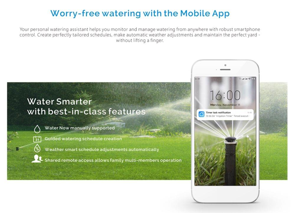 Smart Irrigation WiFi Timer Automatic Lawn Sprinkler - EU Plug