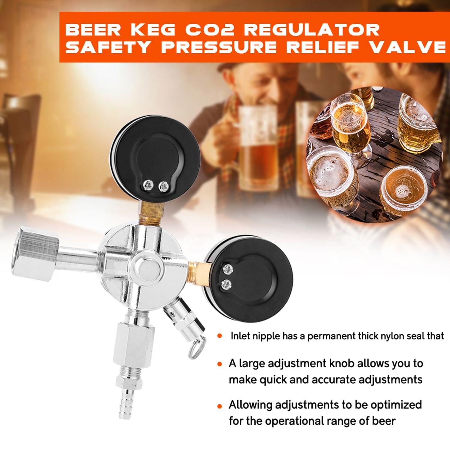 Beer Keg CO2 Regulator Safety Pressure Relief Valve 0-3000