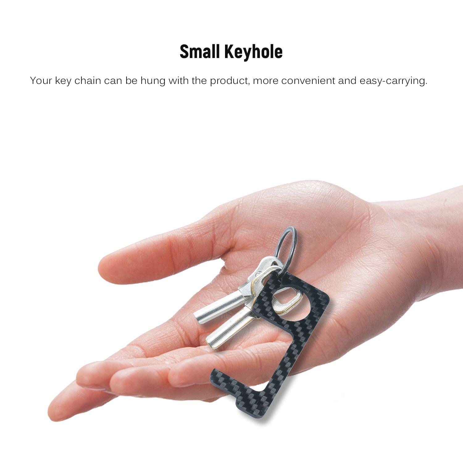 Non-contact Safety Door Opener Portable Square Press Key - Carbon Fibre Square