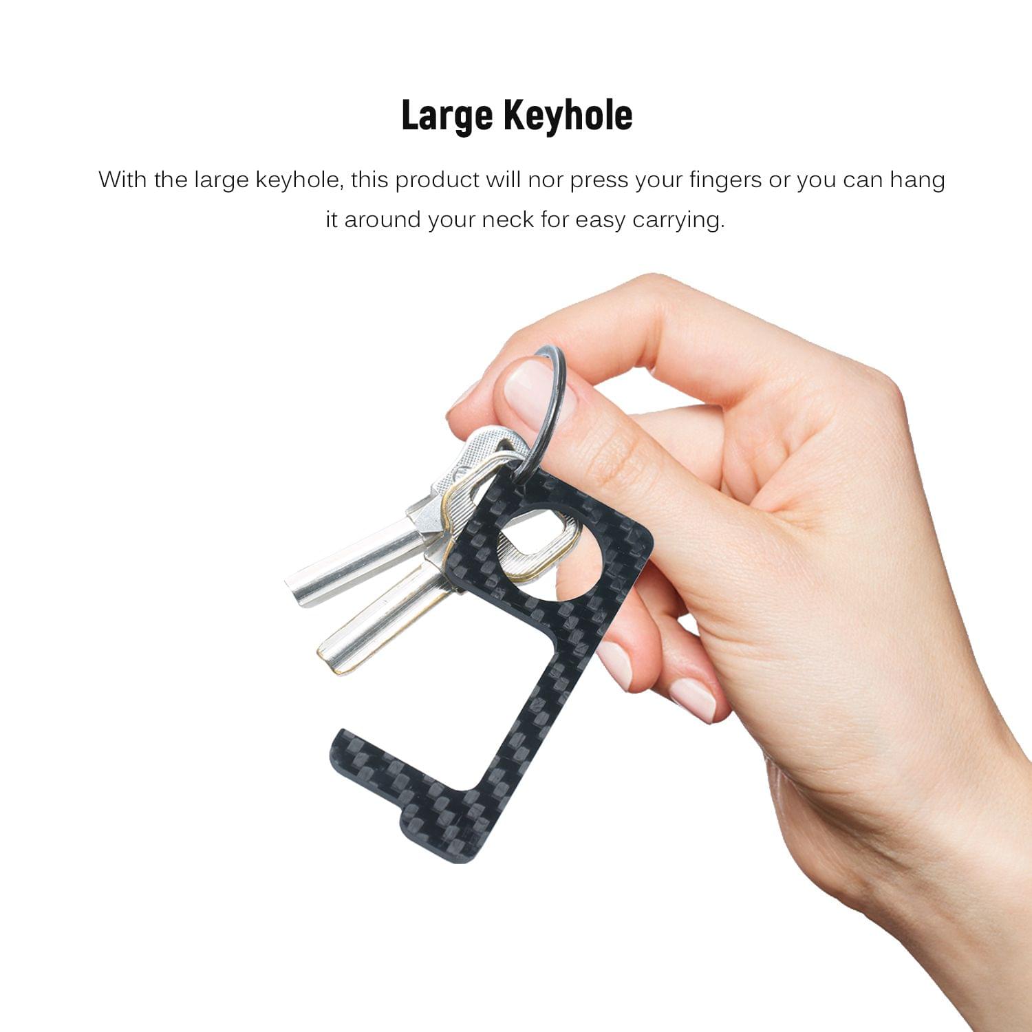 Non-contact Safety Door Opener Portable Square Press Key - Carbon Fibre Square