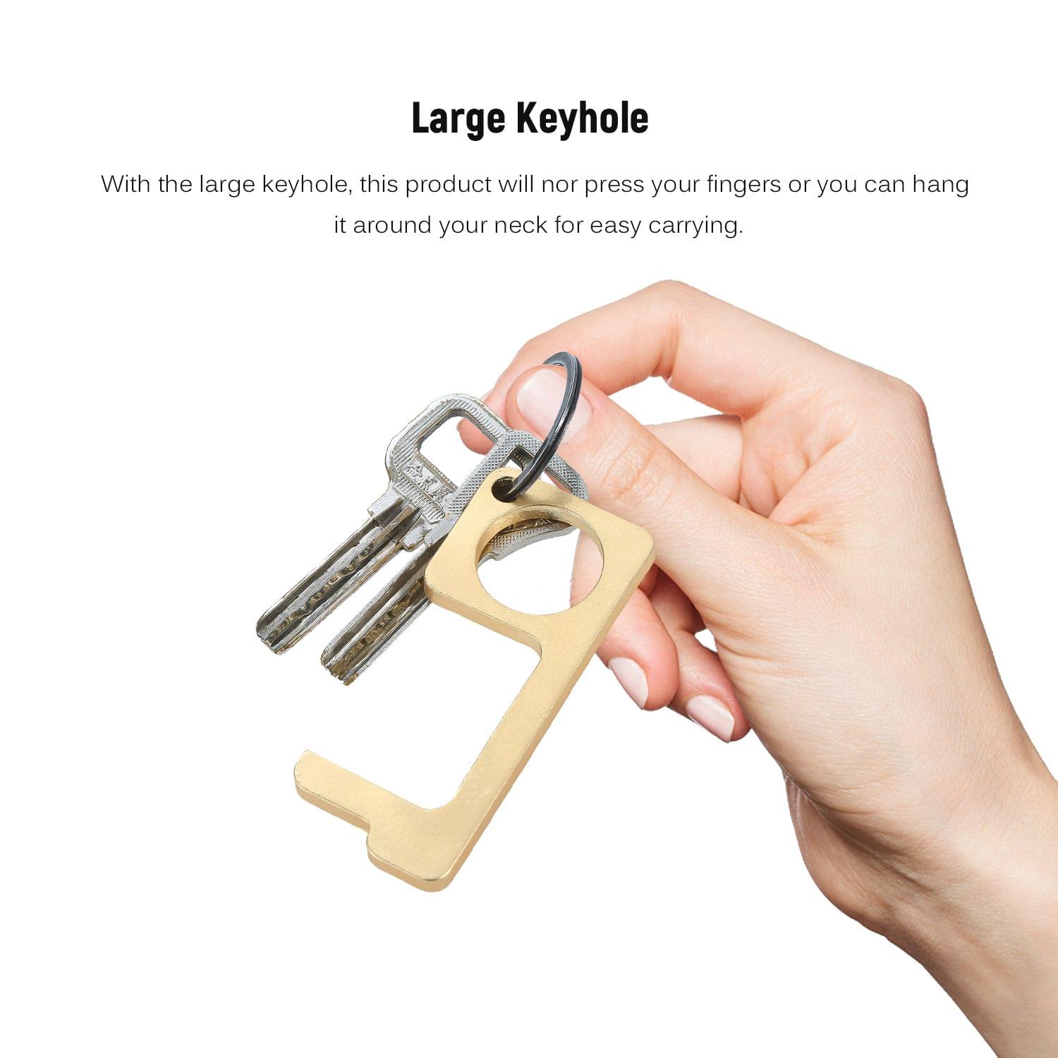 Non-contact Safety Door Opener Portable Square Press Key - Brass Square