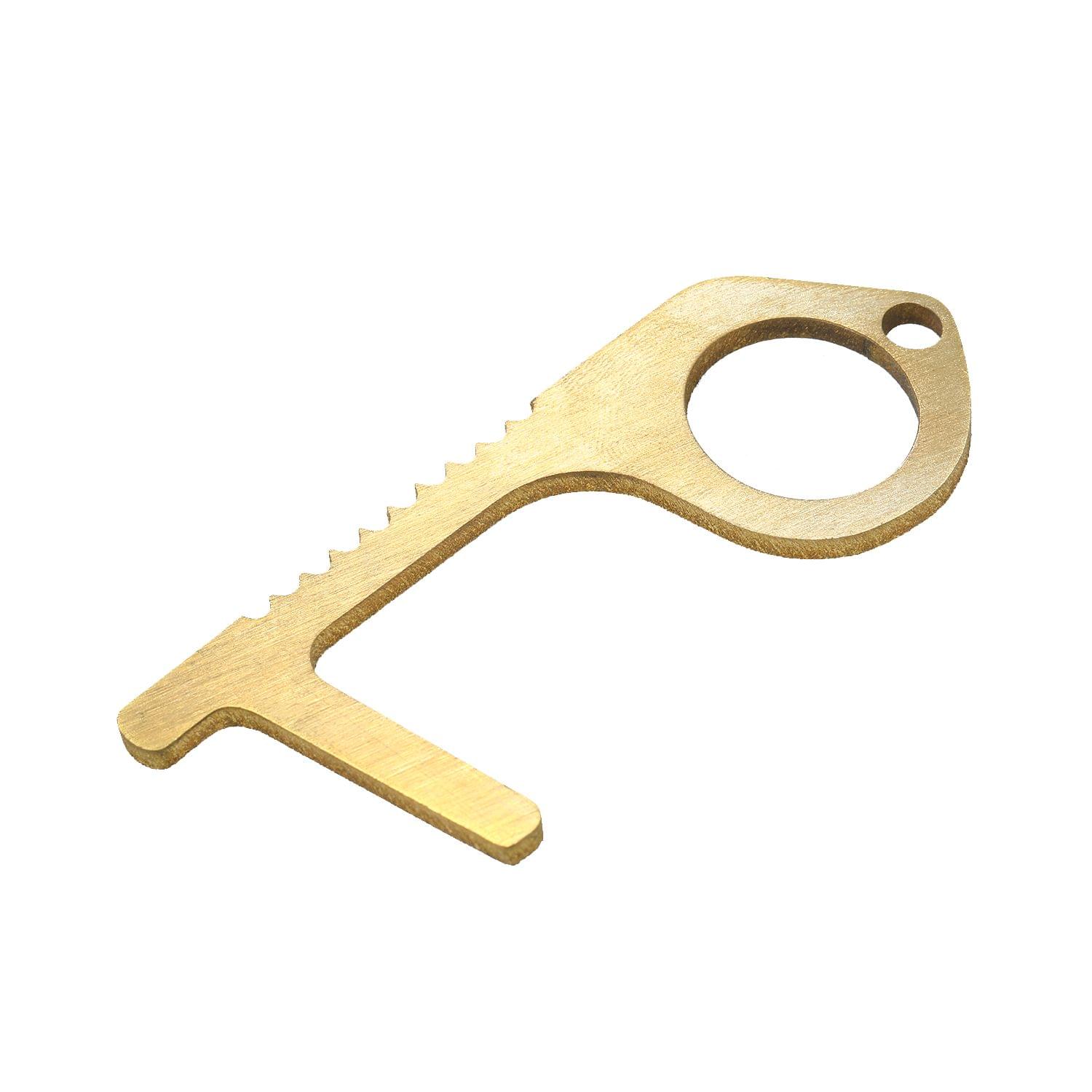 Non-contact Safety Door Opener Portable Annular Press Key - Brass Annular