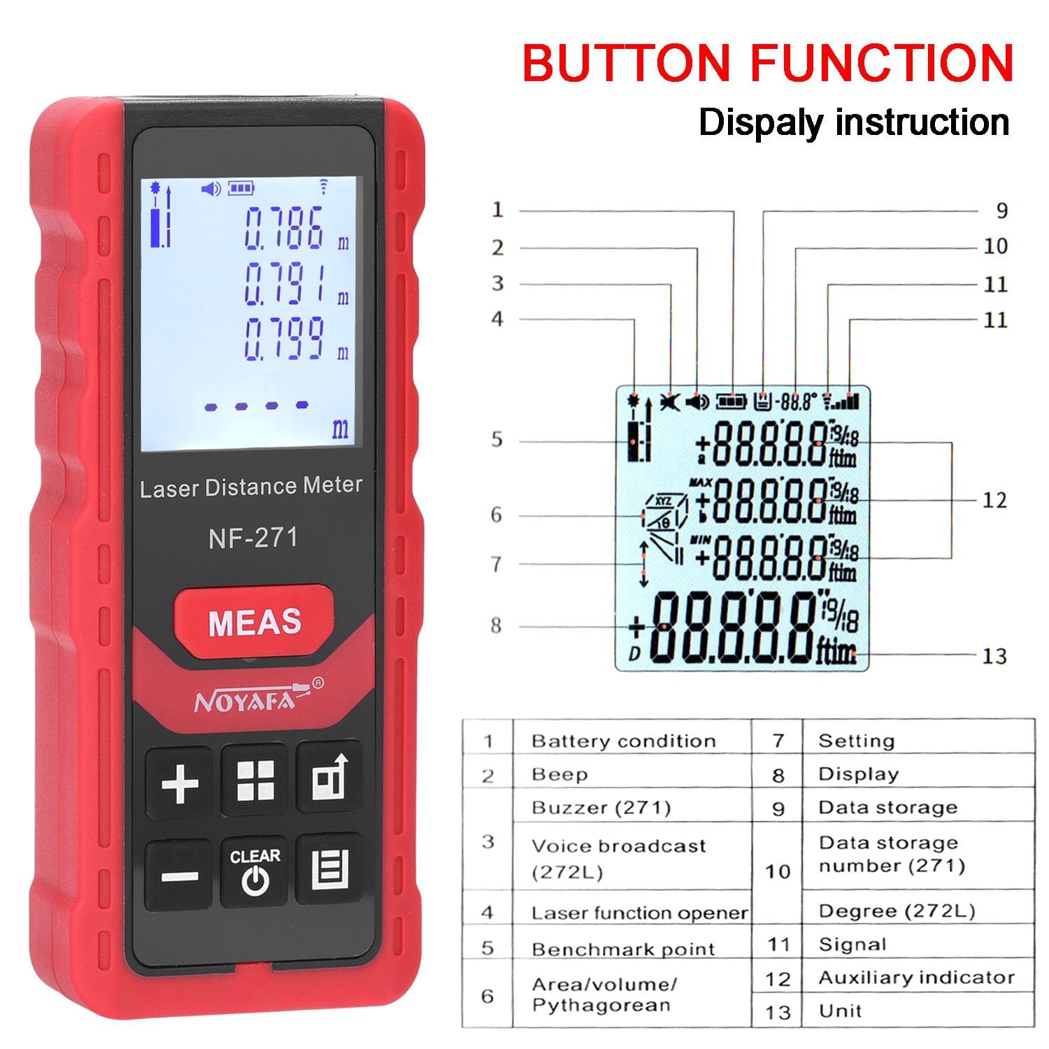 NF-271 70M Digital Distance Meter Support Distances Area