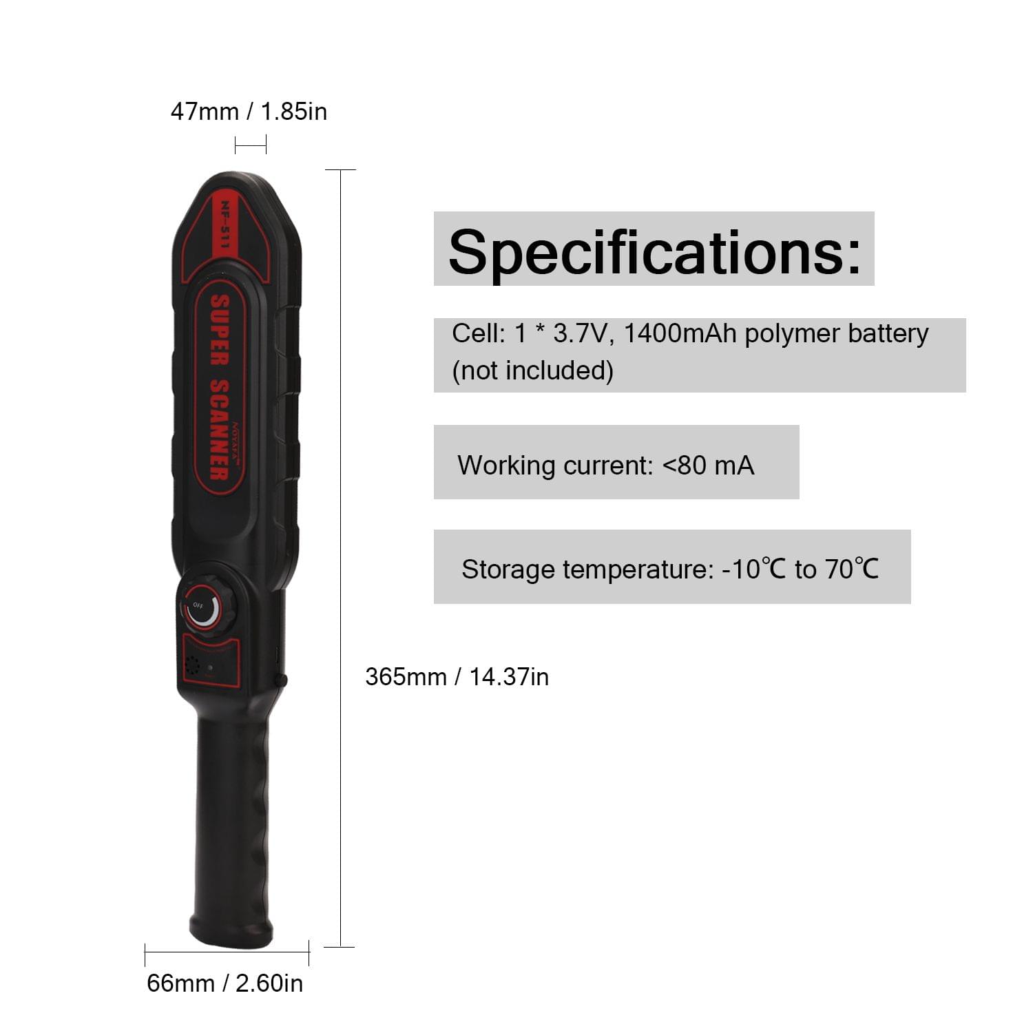 NF-511 Handheld Metal Detector Mobile Secure Instrument for