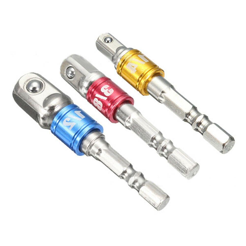 3Pcs/Set Hex Drill Bit Socket Adapter Drive Electric Impact - 3Pcs